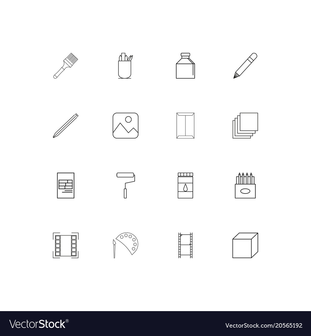 Creative process and design simple linear icons