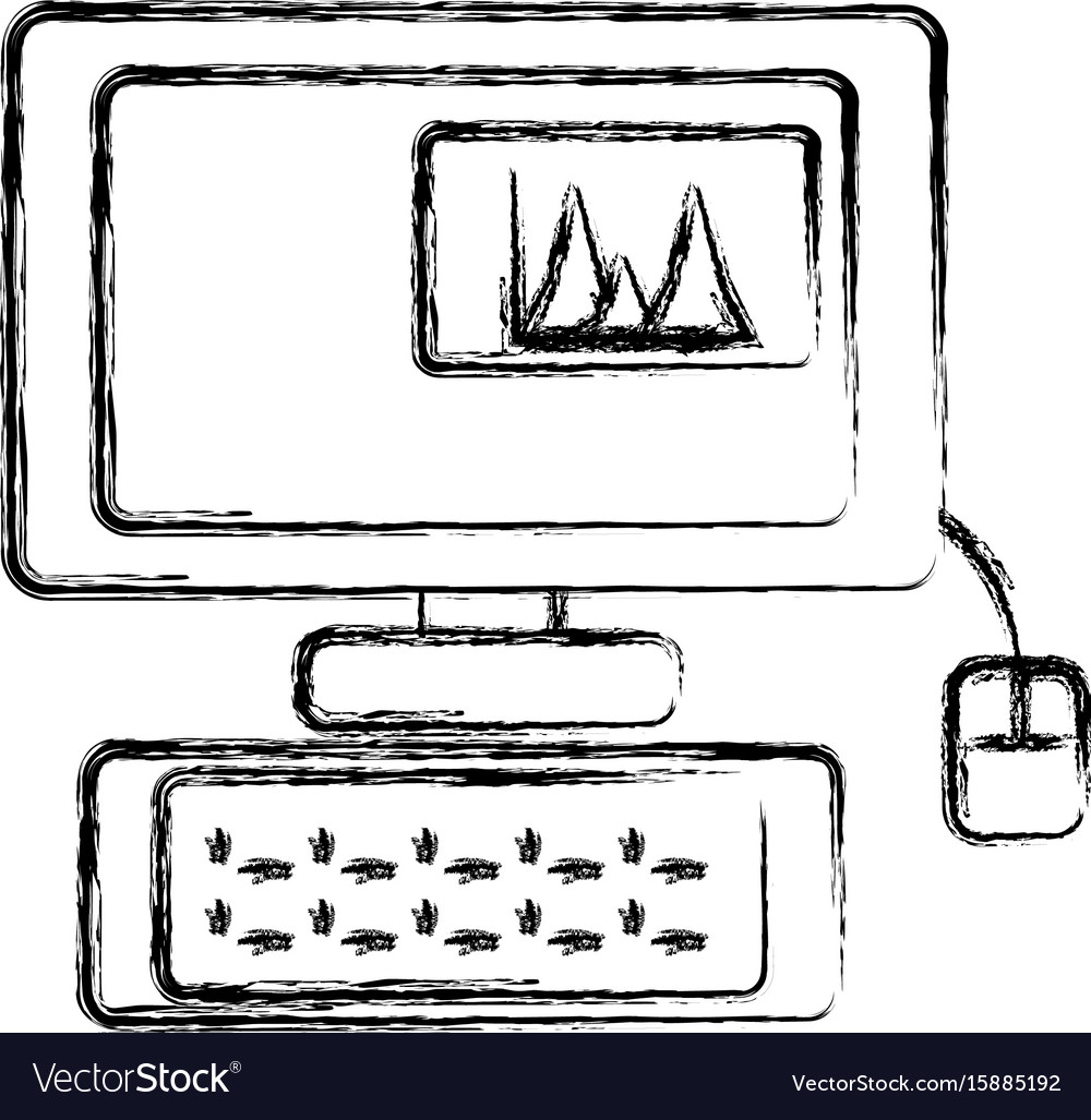 Desk computer symbol