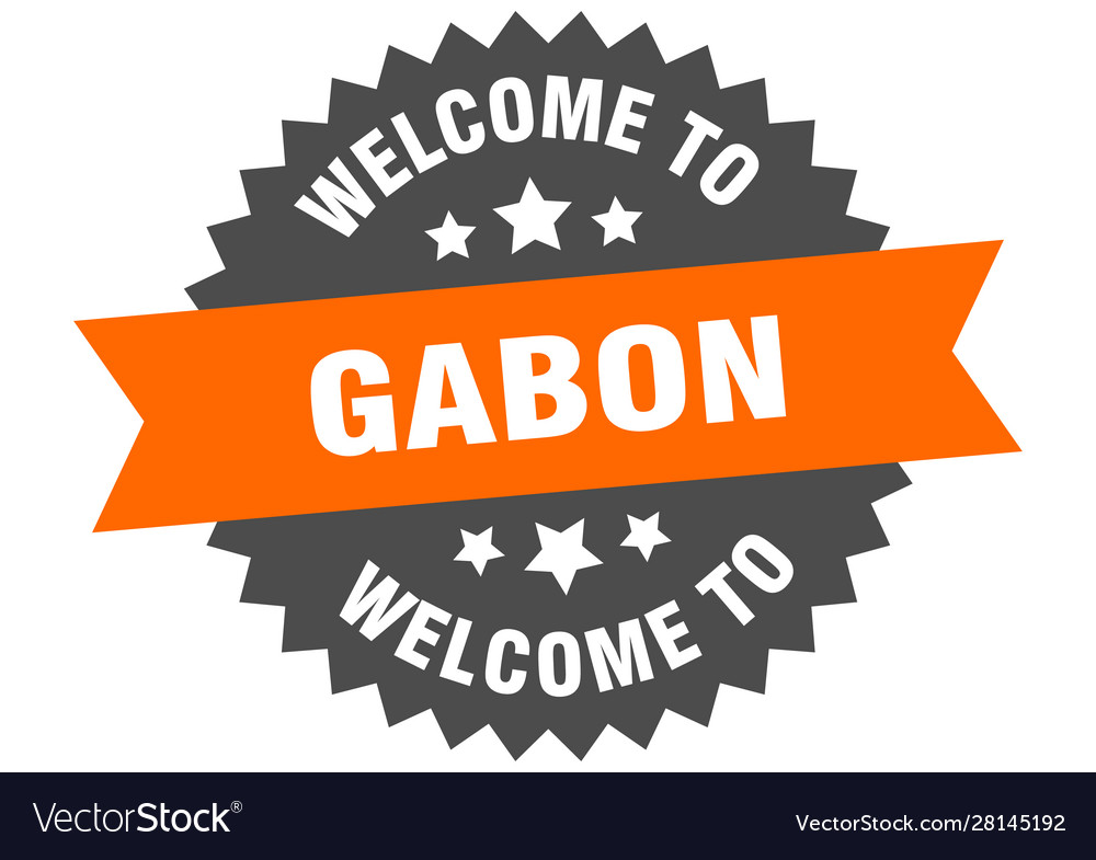 Gabon sign welcome to orange sticker