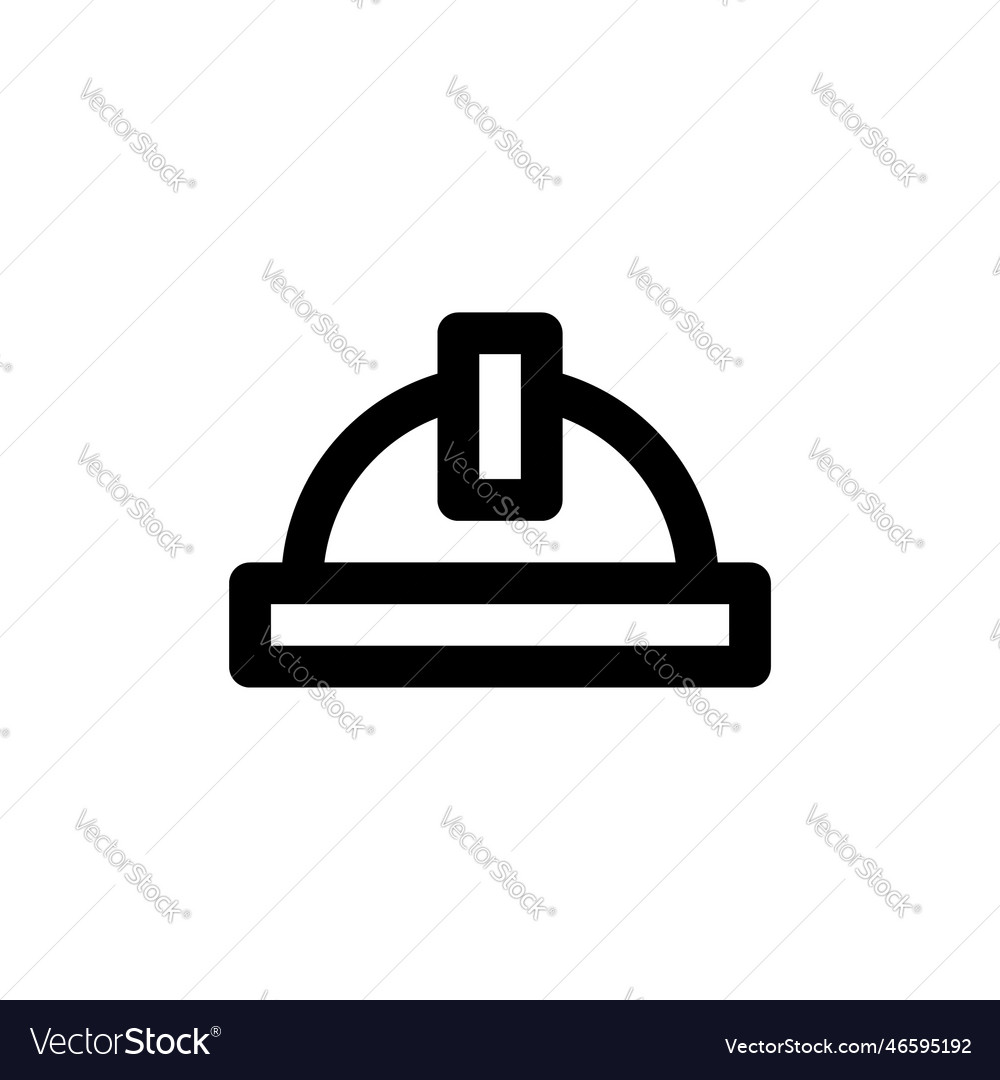 Hard hat icon a thin line sign isolated contour vector image Hard hat icon a thin line sign isolated contour