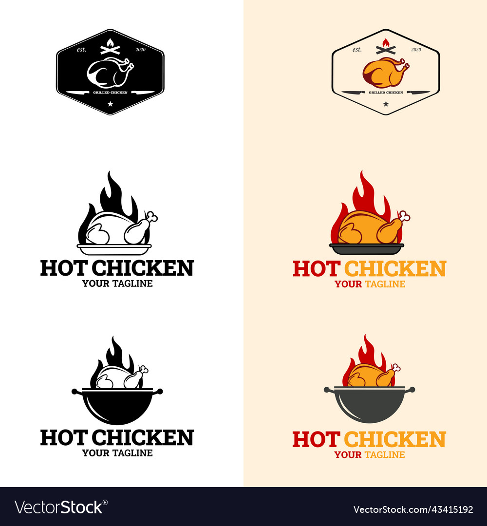 Hot spicy chicken logo design element