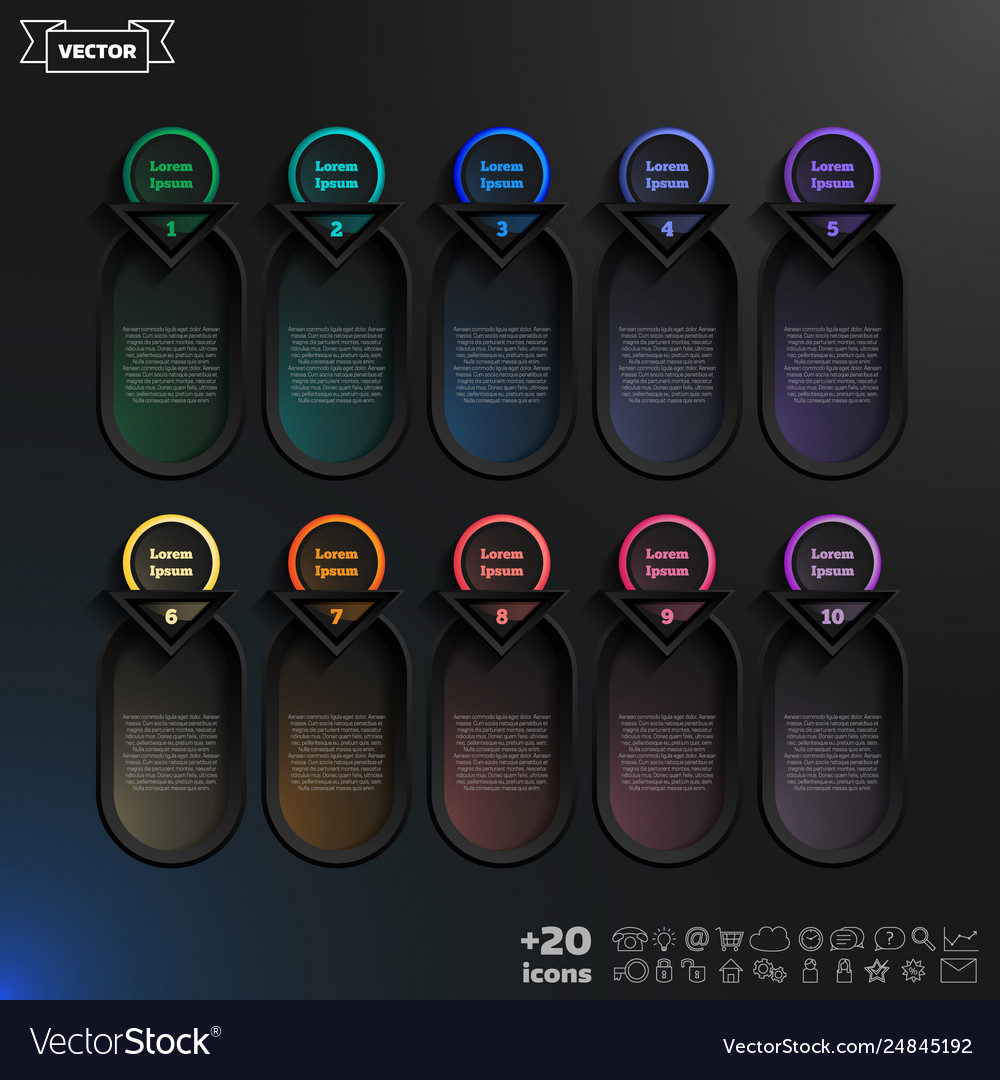 Infographic design list with colorful circles vector image Infographic design list with colorful circles