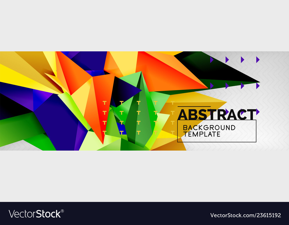 Mosaic triangular 3d shapes composition geometric vector image Mosaic triangular 3d shapes composition geometric