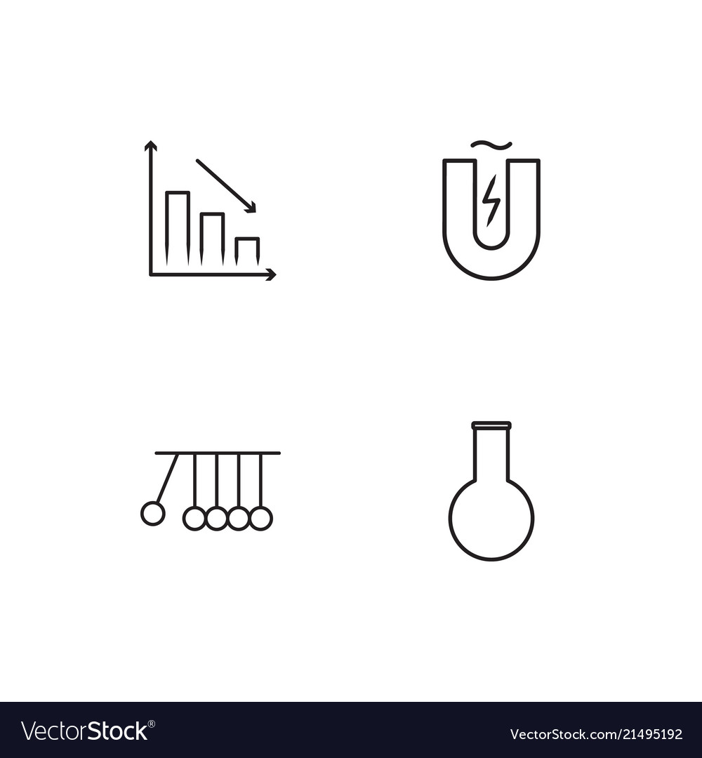 Science linear icons set simple outline