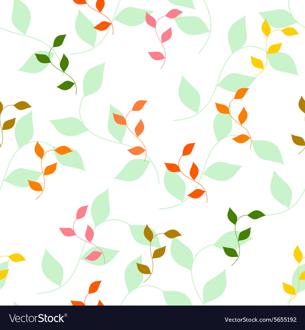 Seamless pattern of different colored autumn leave