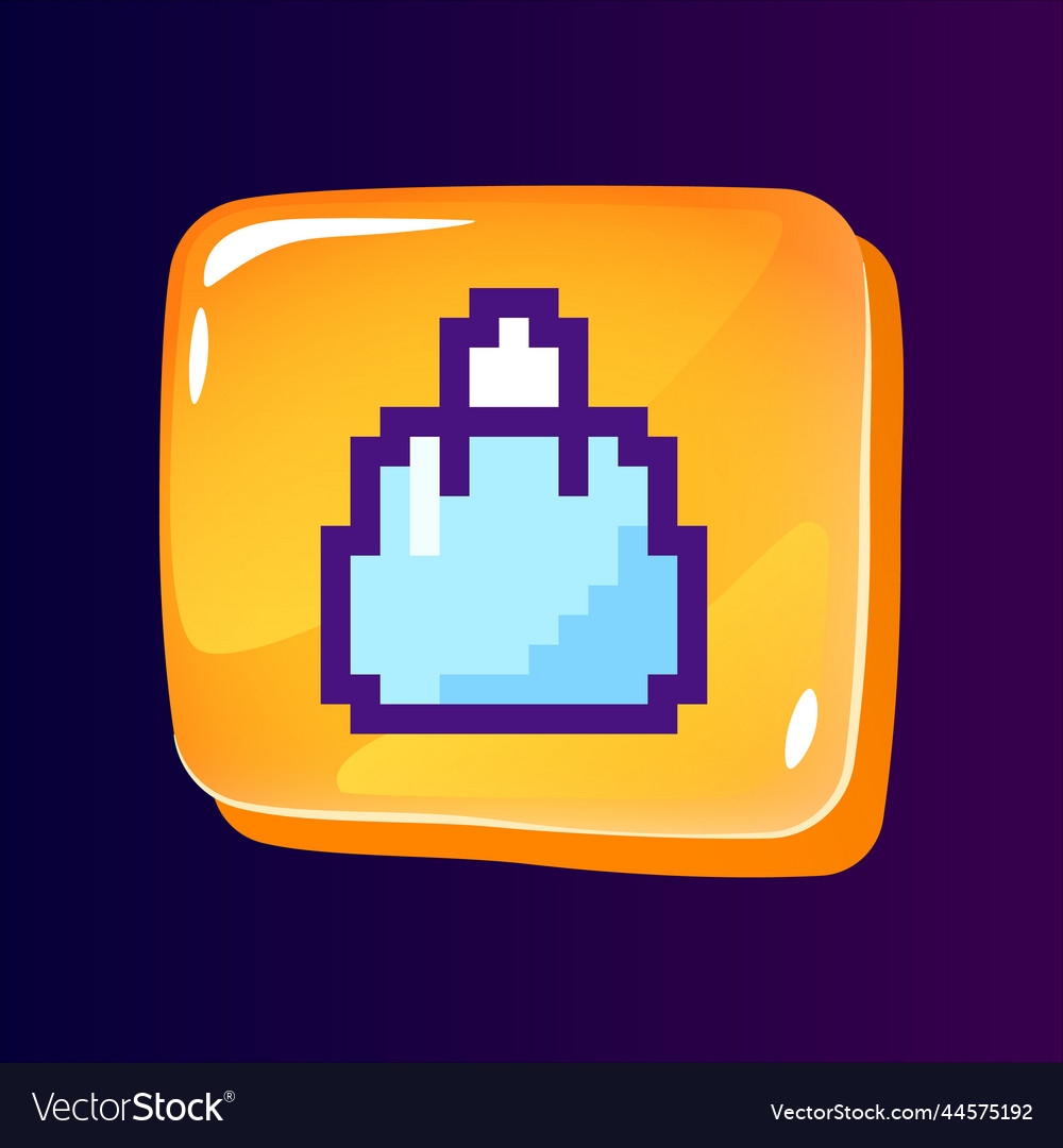 Shopping bag glossy ui button with pixelated vector image Shopping bag glossy ui button with pixelated