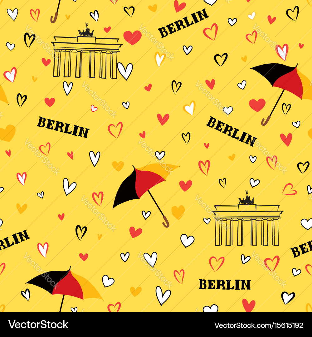 Travel berlin city seamless pattern german Vector Image