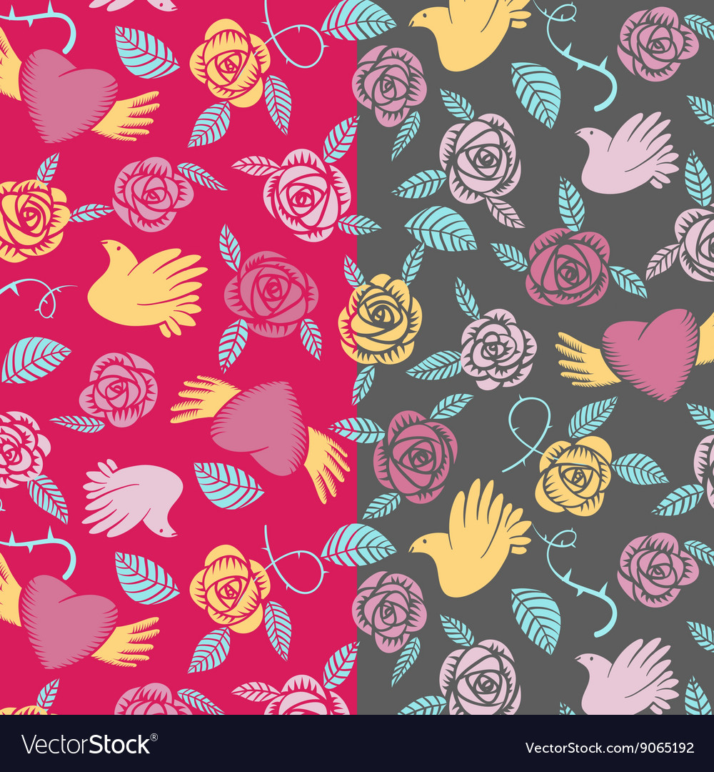 Valentine seamless pattern on a transparent