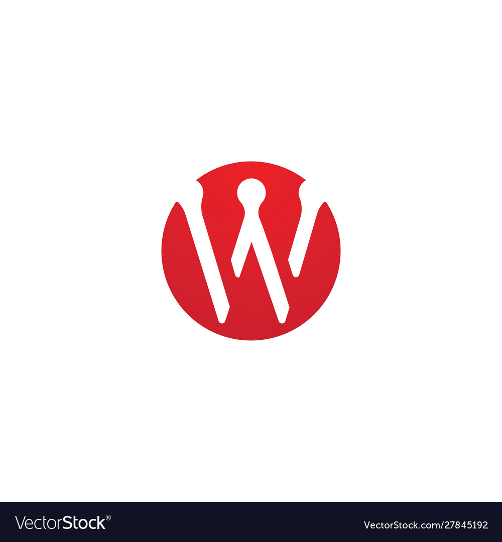 W human family character logo sign