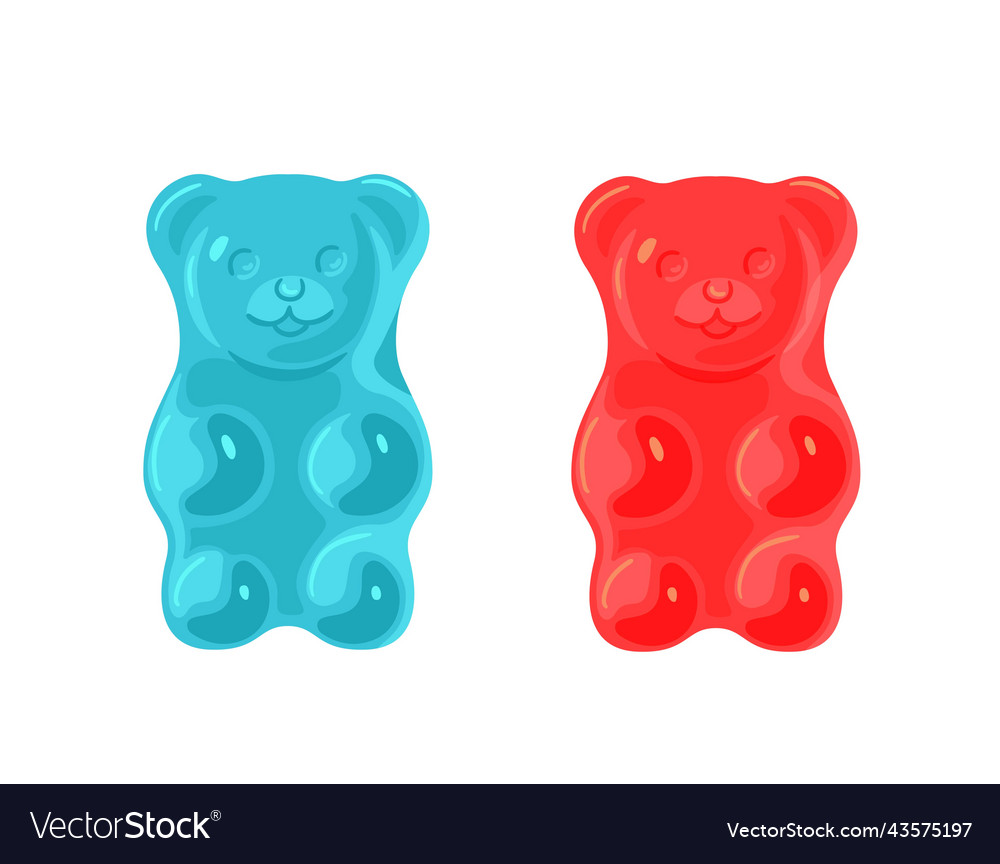 Blue and red jelly bears Royalty Free Vector Image