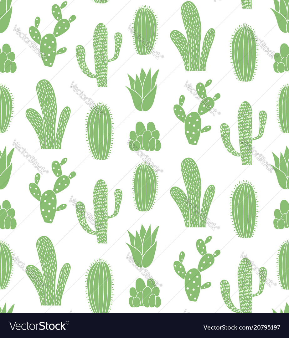 Free Vector, Pattern of several cactus