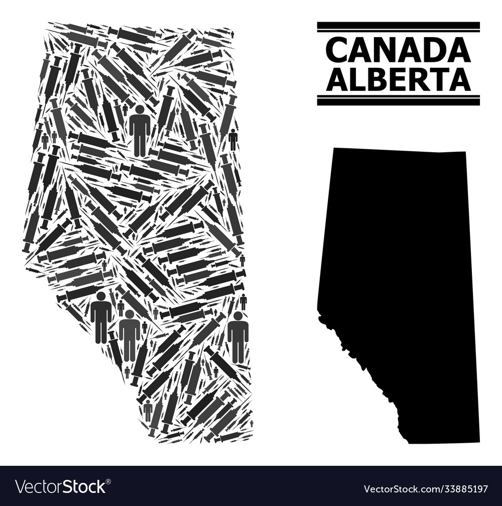 Covid-2019 treatment mosaic map alberta Royalty Free Vector