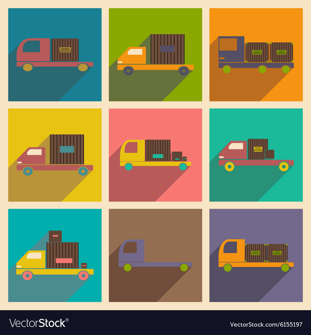 Flat with shadow concept and mobile application