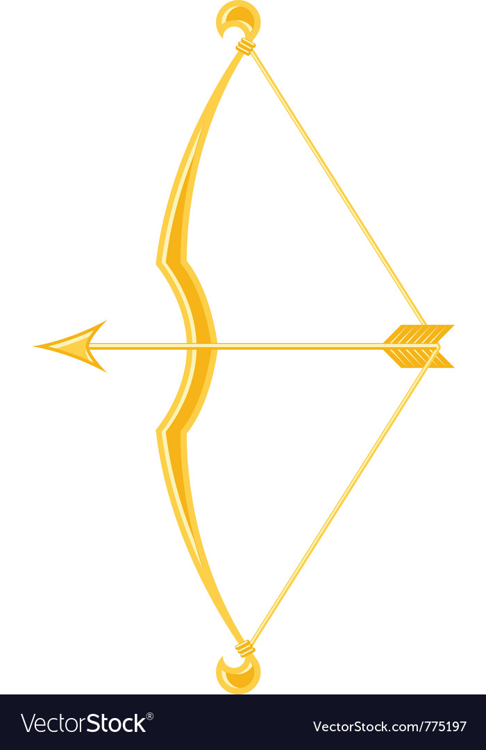 Download Gold bow and arrow Royalty Free Vector Image - VectorStock