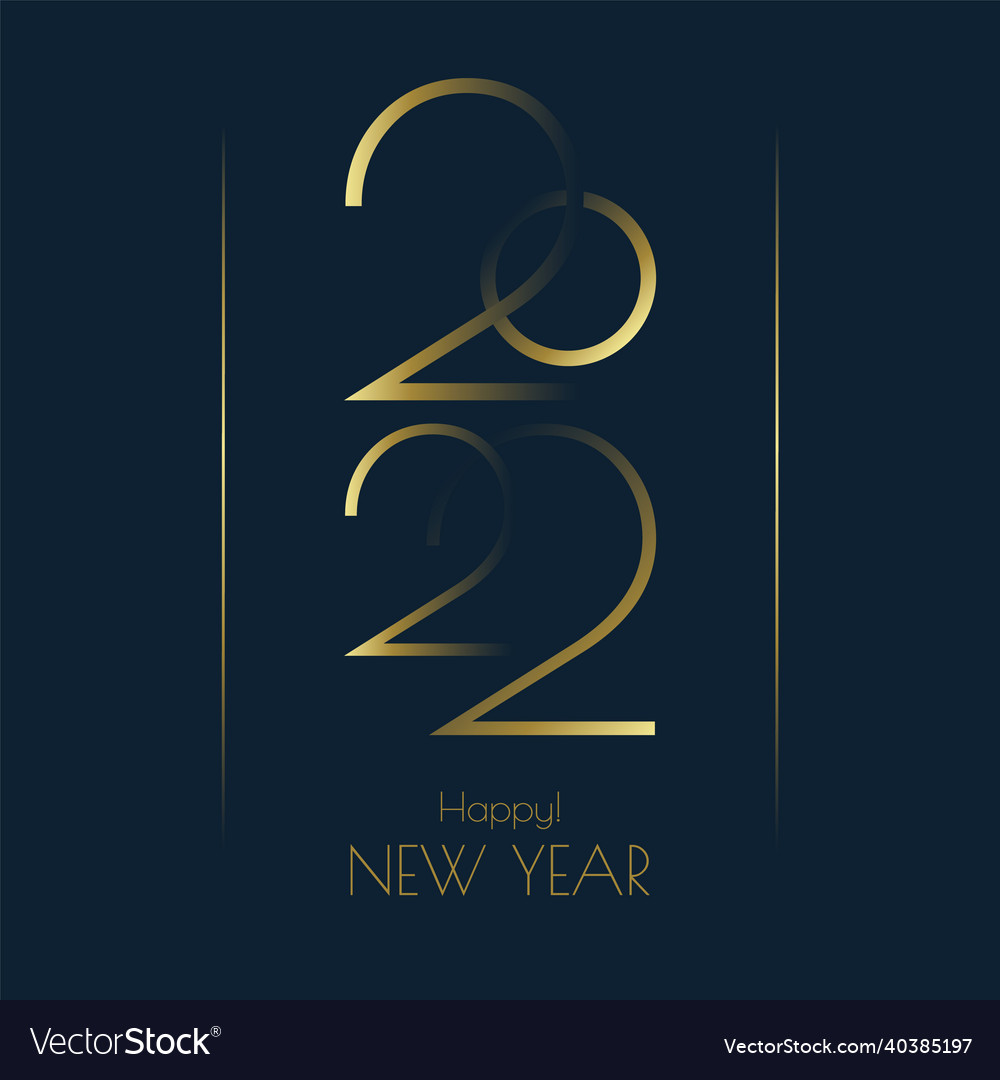 Happy new year 2022 greeting card design template Vector Image