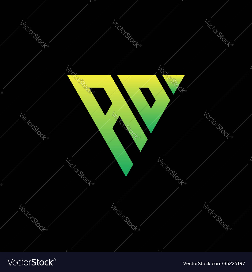 Initial triangle logo monogram with shape vector image Initial triangle logo monogram with shape