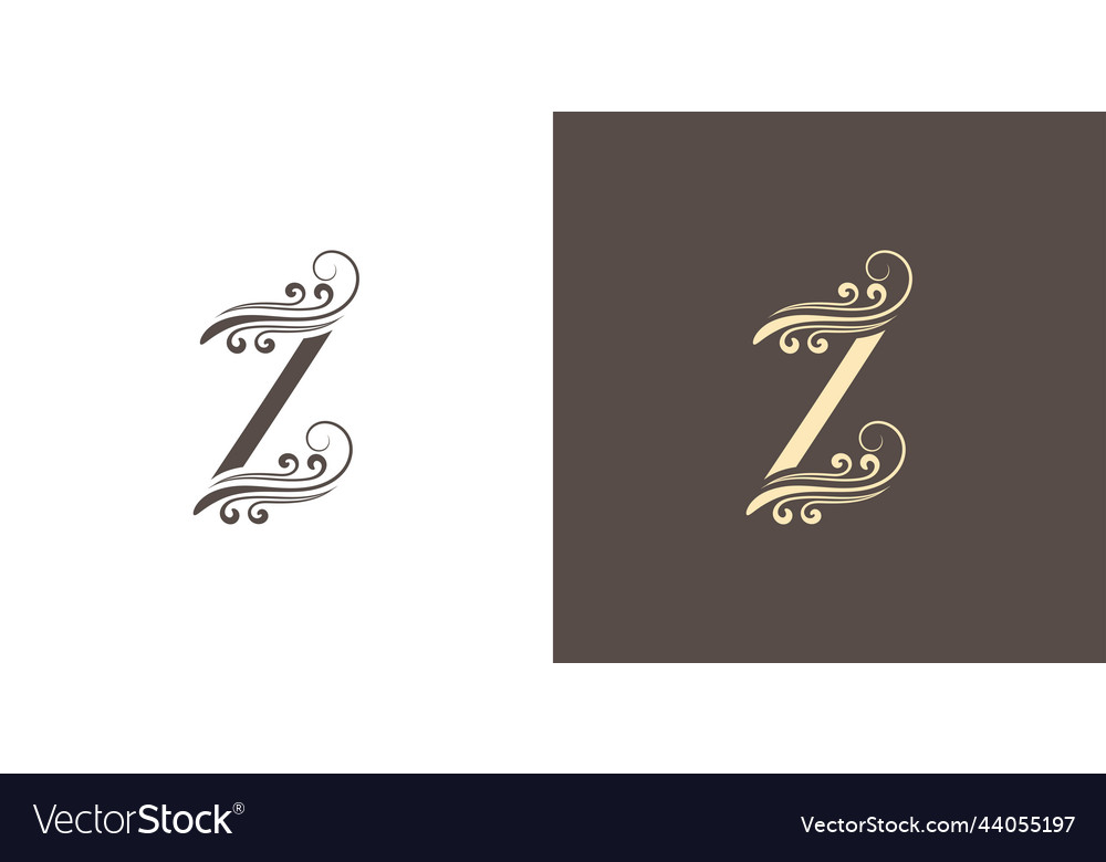 Luxury and elegant letter z initials text logo Vector Image