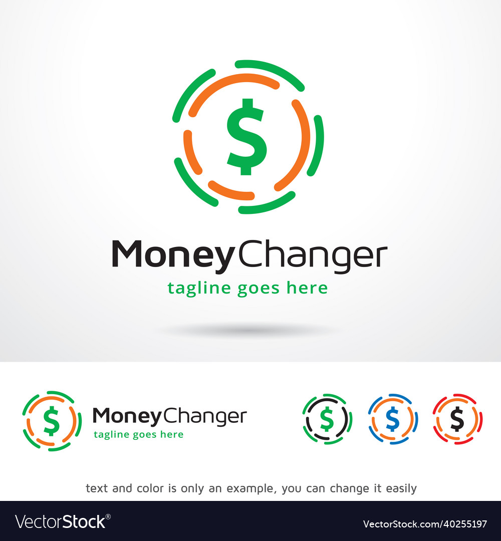 Money changer logo template Royalty Free Vector Image