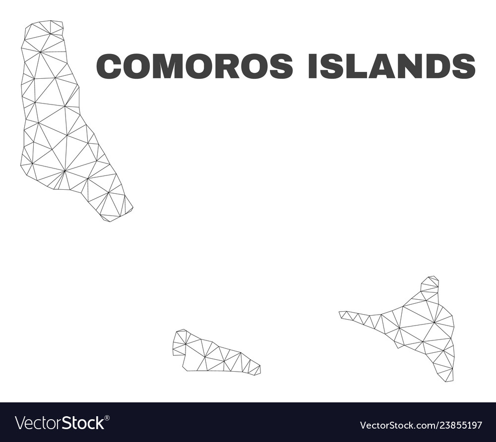 Polygonal mesh comoros islands map