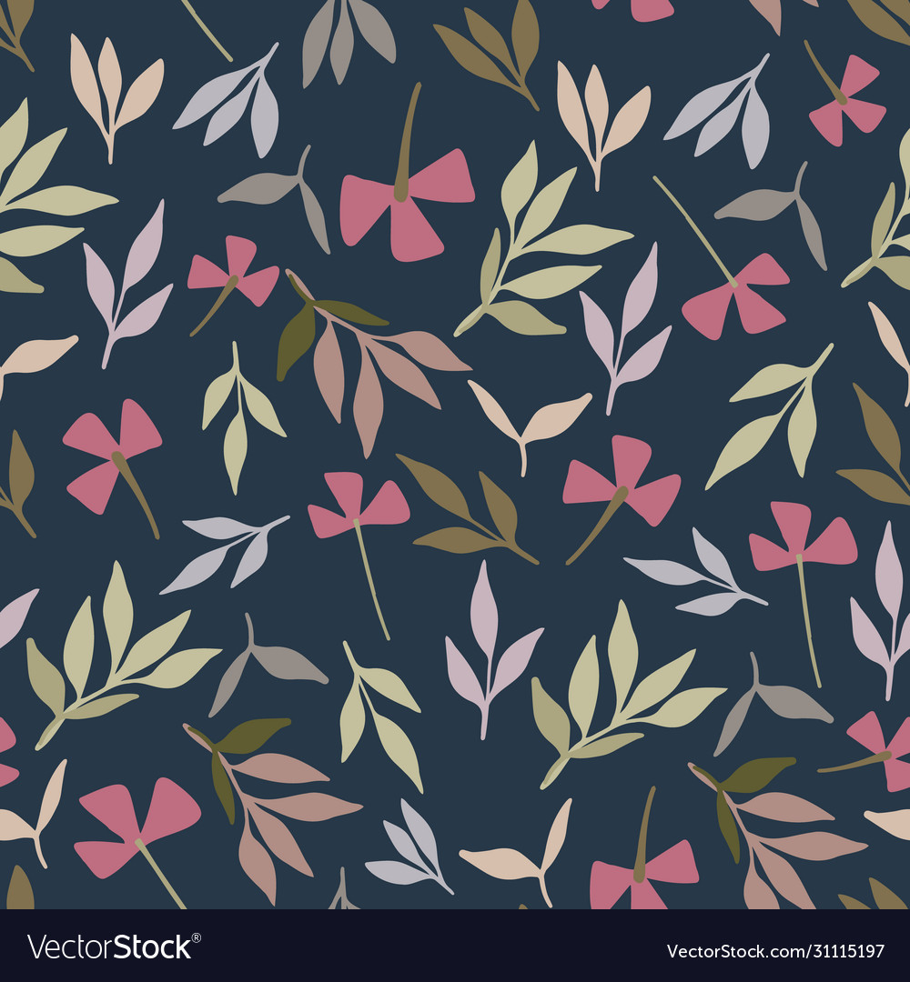 Seamless botanical pattern with colorful vector image Seamless botanical pattern with colorful