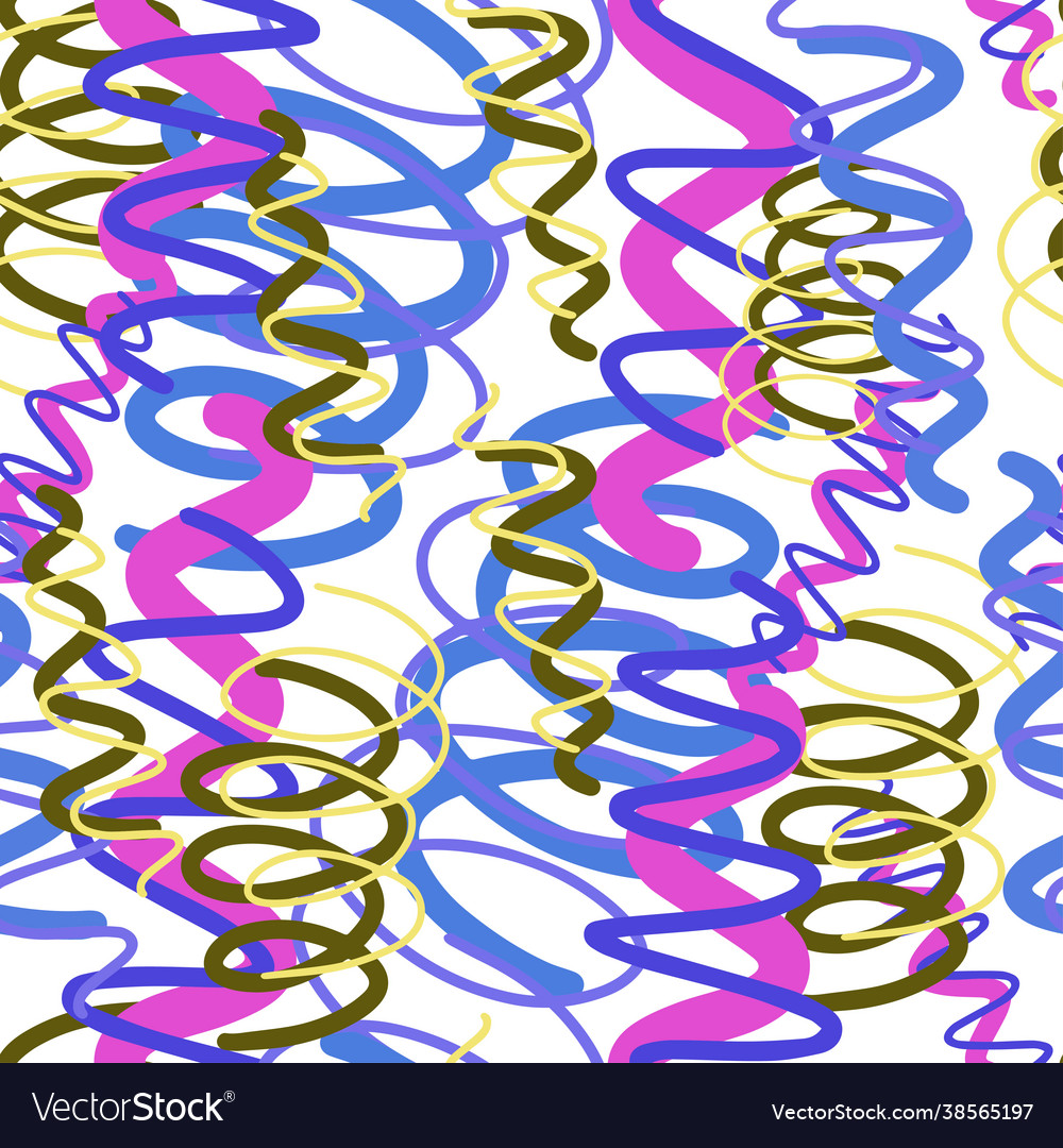 Seamless pattern colourful wavy lines vector image Seamless pattern colourful wavy lines