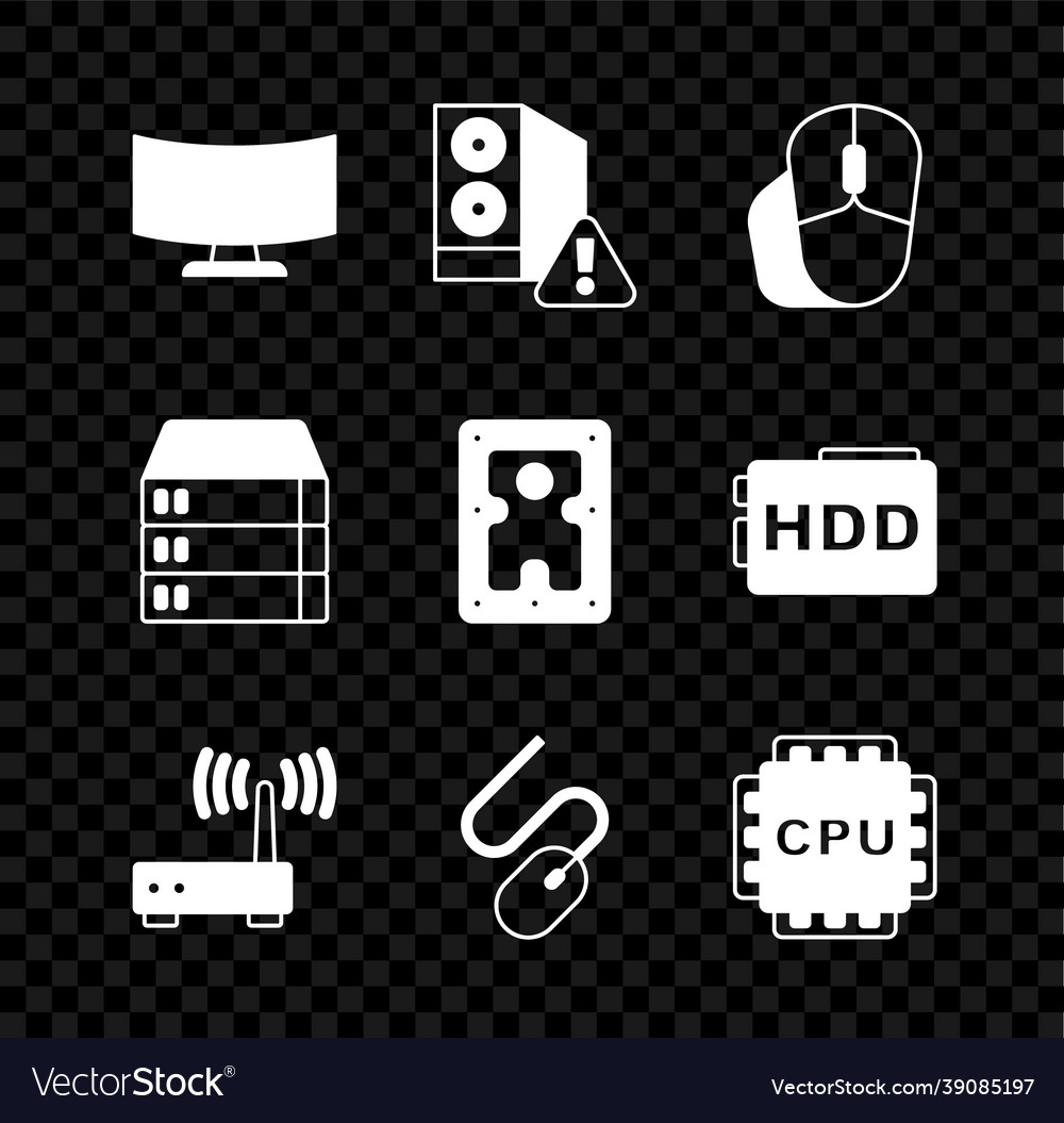 Set computer monitor screen case vector image Set computer monitor screen case