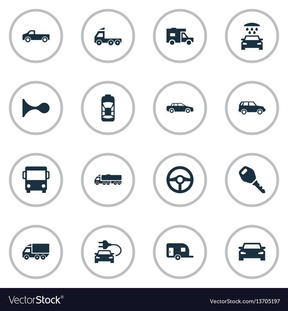 Set of simple car icons