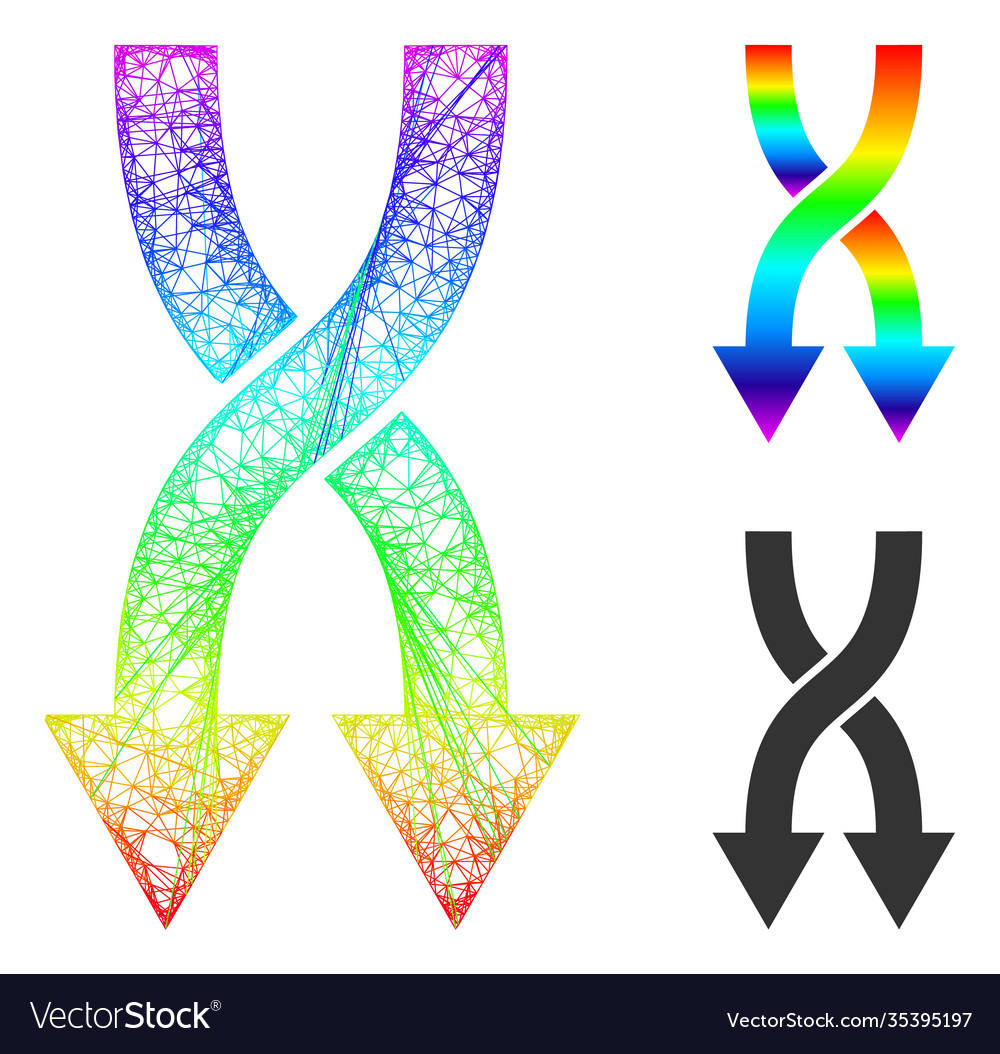 Spectrum net gradient shuffle arrows down icon vector image Spectrum net gradient shuffle arrows down icon