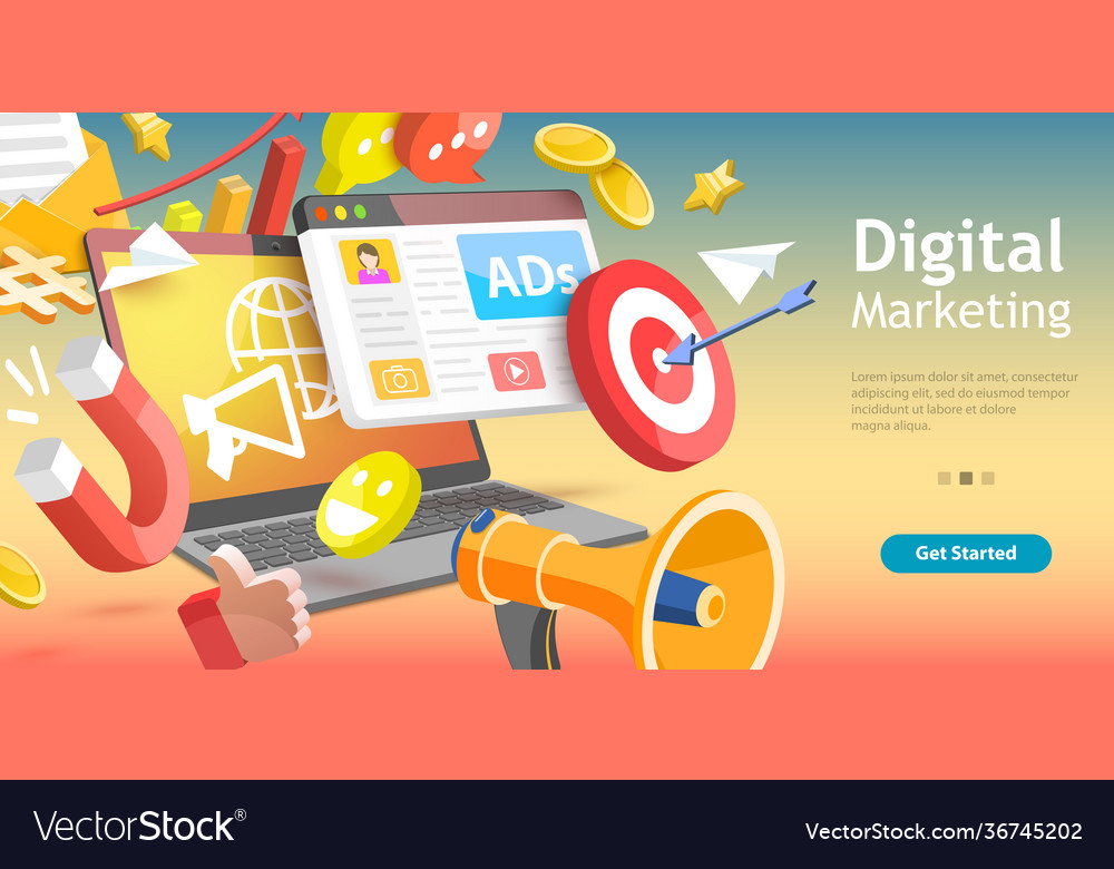 3d isometric flat conceptual Royalty Free Vector Image