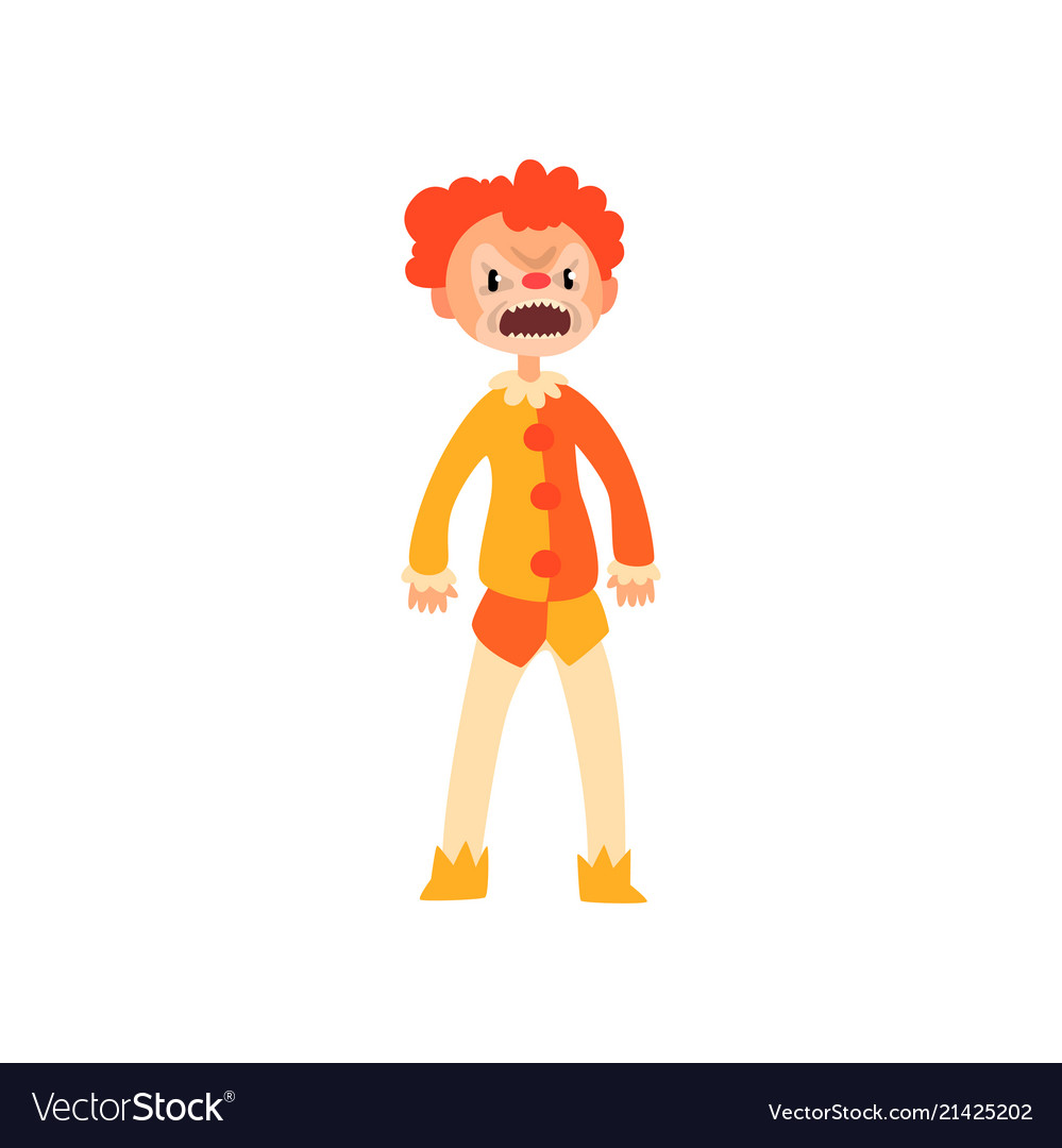 Angry Red Haired Clown Cartoon Character Man In Vector Image
