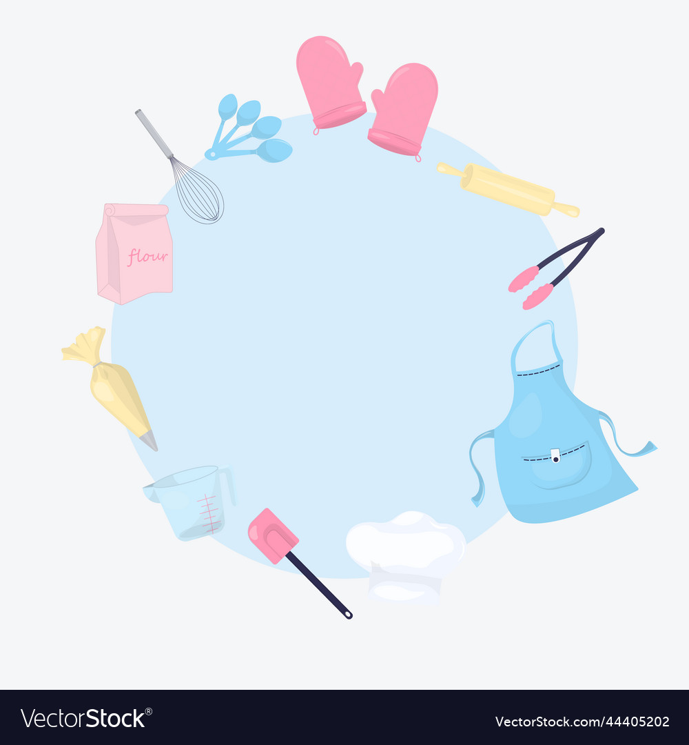 Baking utensils frame with copy space
