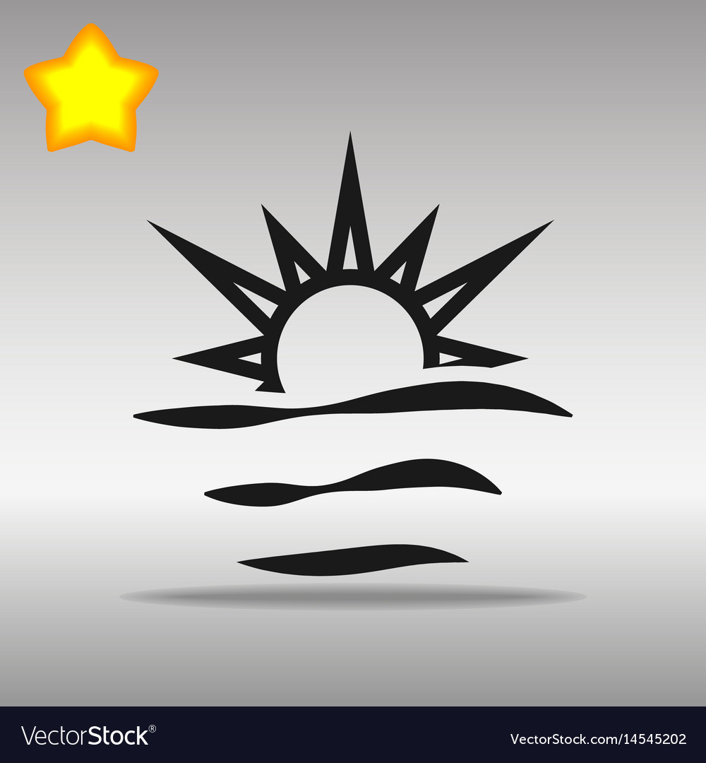 Black sunrise icon button logo symbol concept