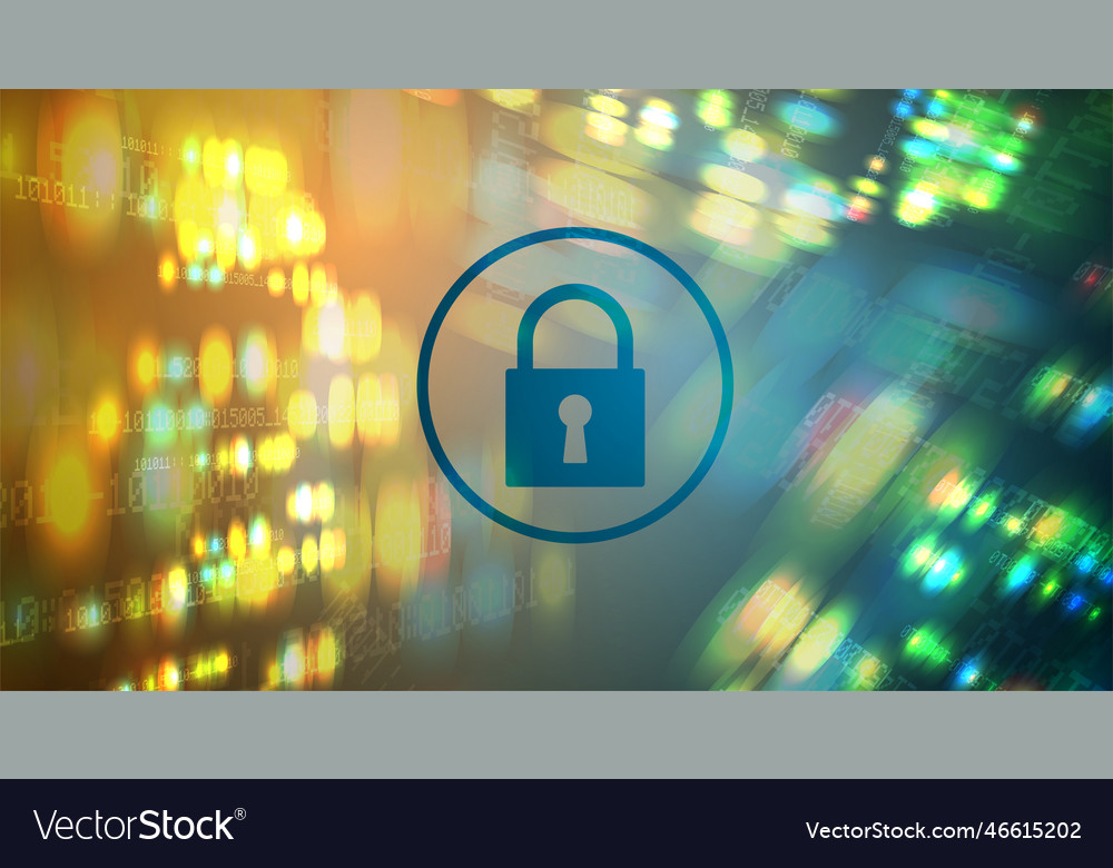Cyber security and information or network vector image Cyber security and information or network