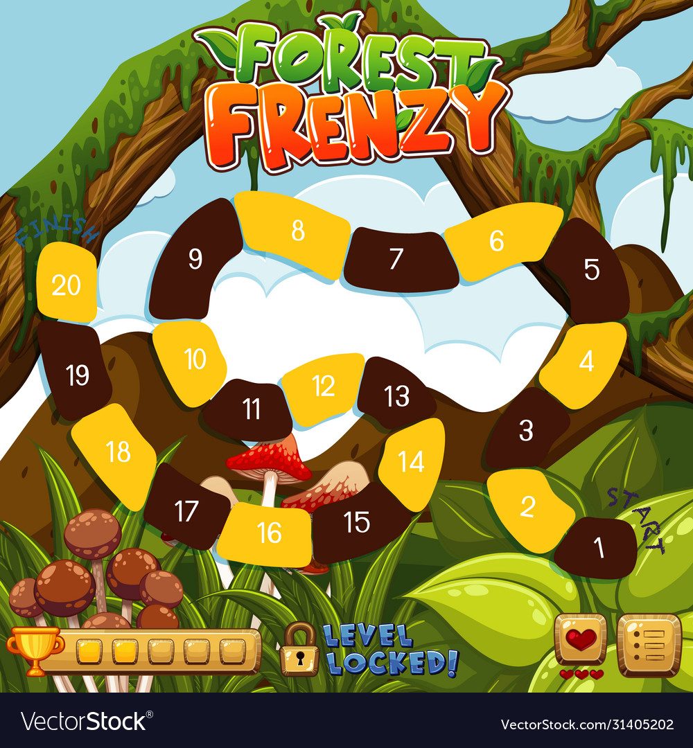 Game template with forest in background vector image Game template with forest in background