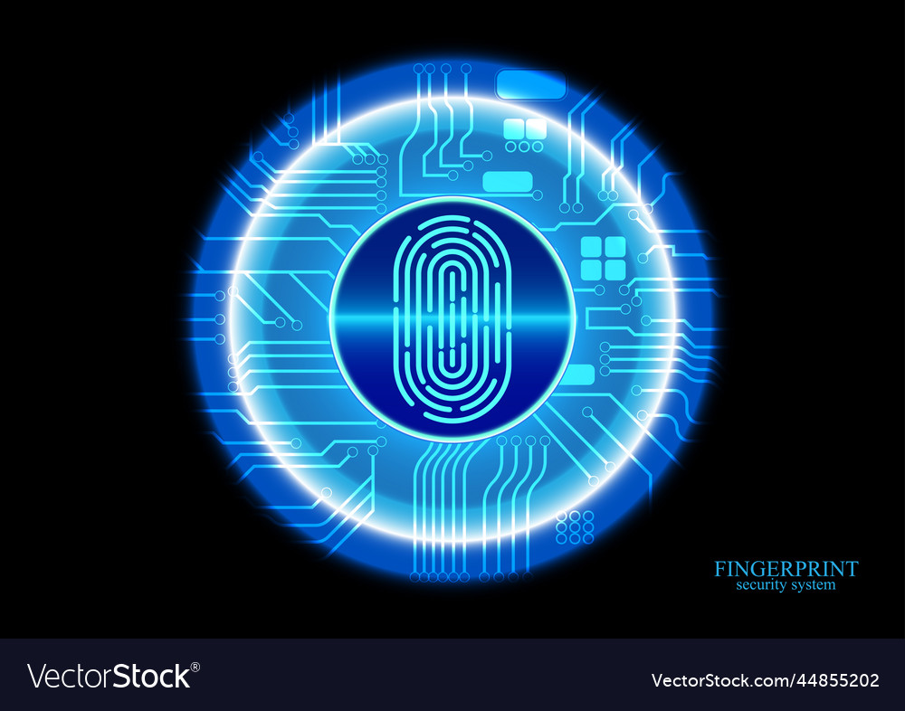 Graphics design fingerprint concept security vector image Graphics design fingerprint concept security