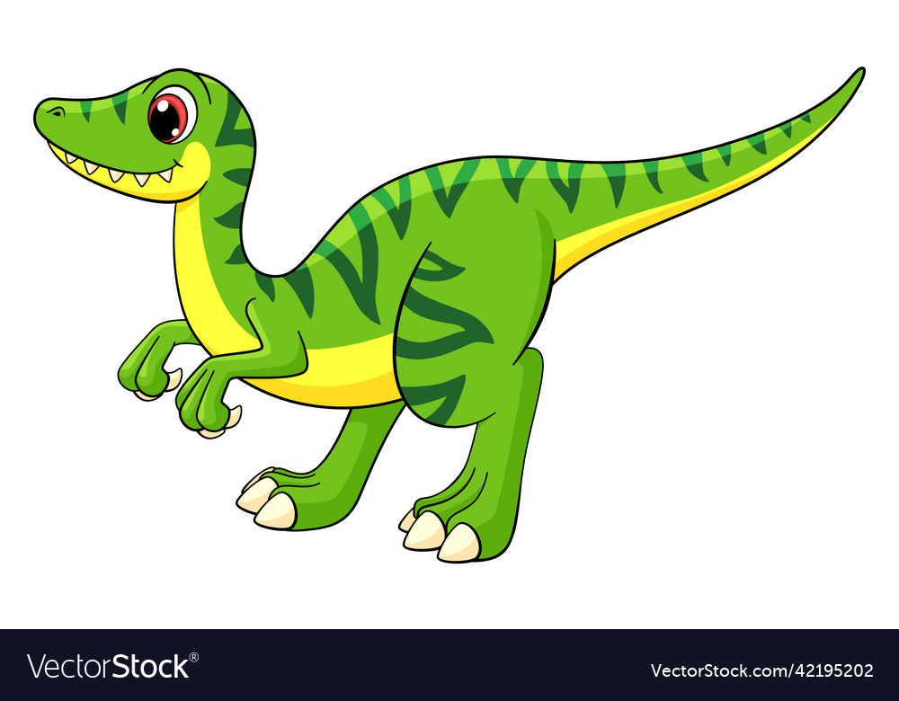 Green cartoon dinosaur prehistoric animal Vector Image