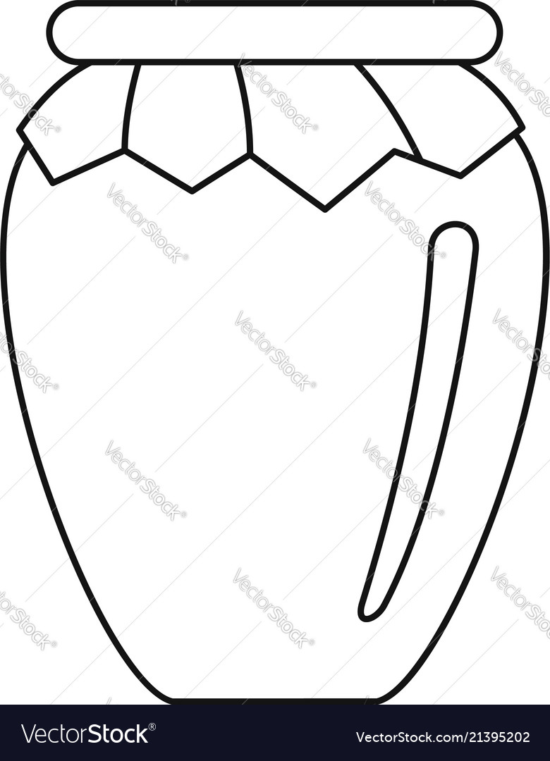 Honey jar icon outline style Royalty Free Vector Image