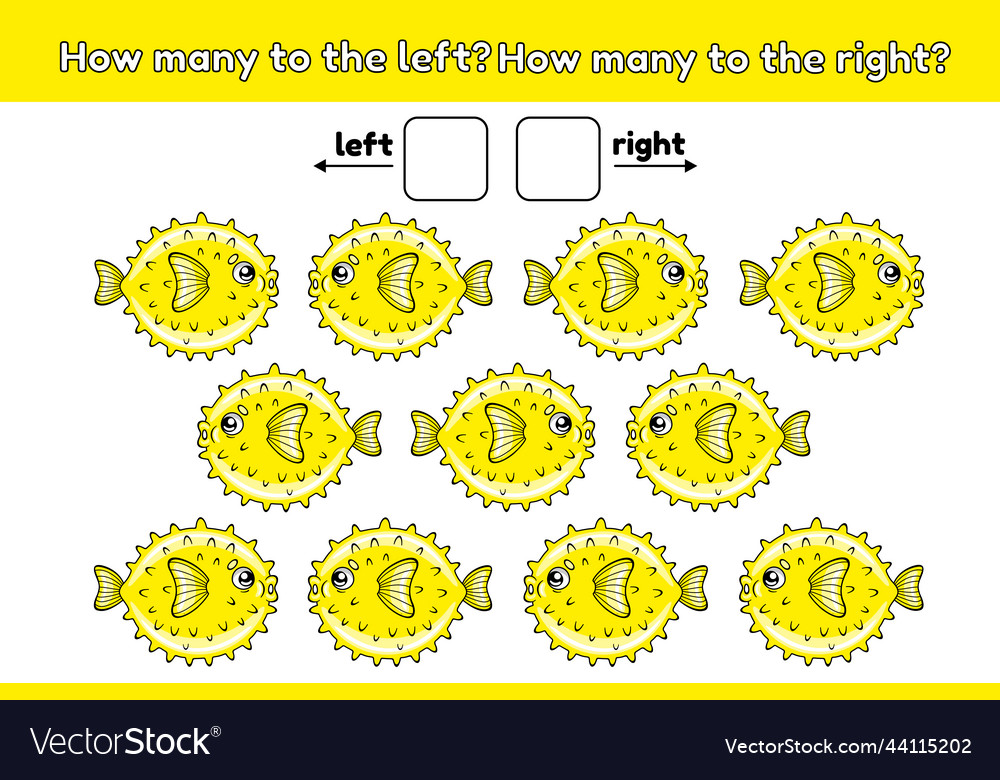 How many to the left and right-6 vector image How many to the left and right-6