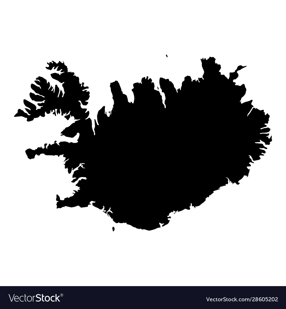 Iceland outline map flat minimal design stock