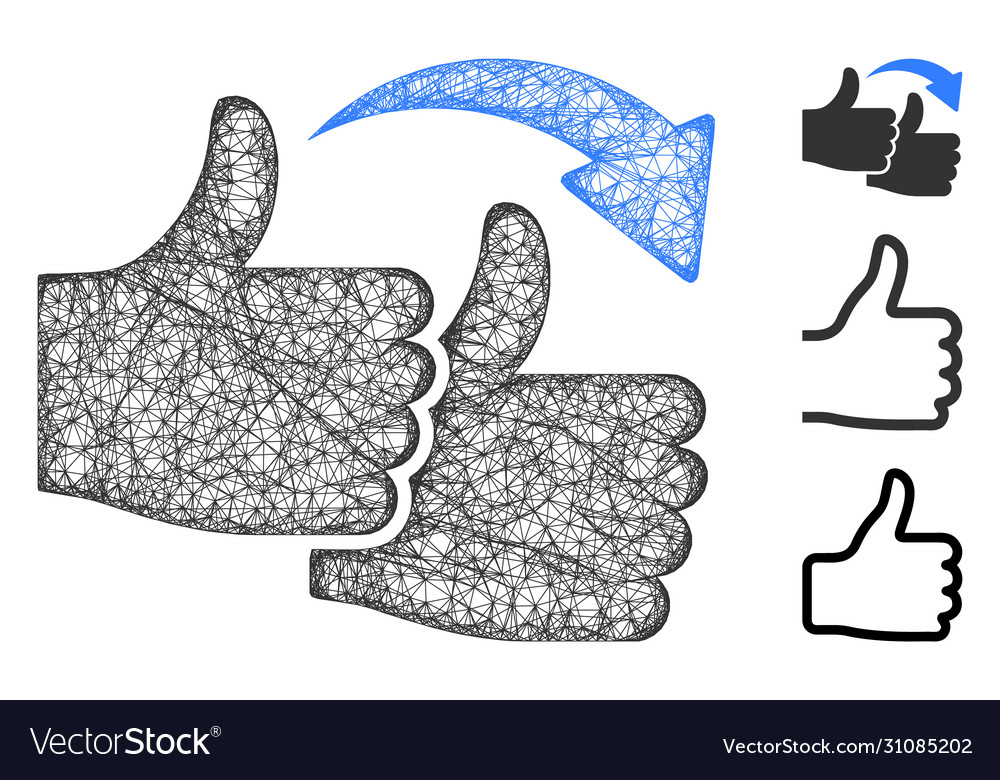 Like for polygonal web mesh vector image Like for polygonal web mesh