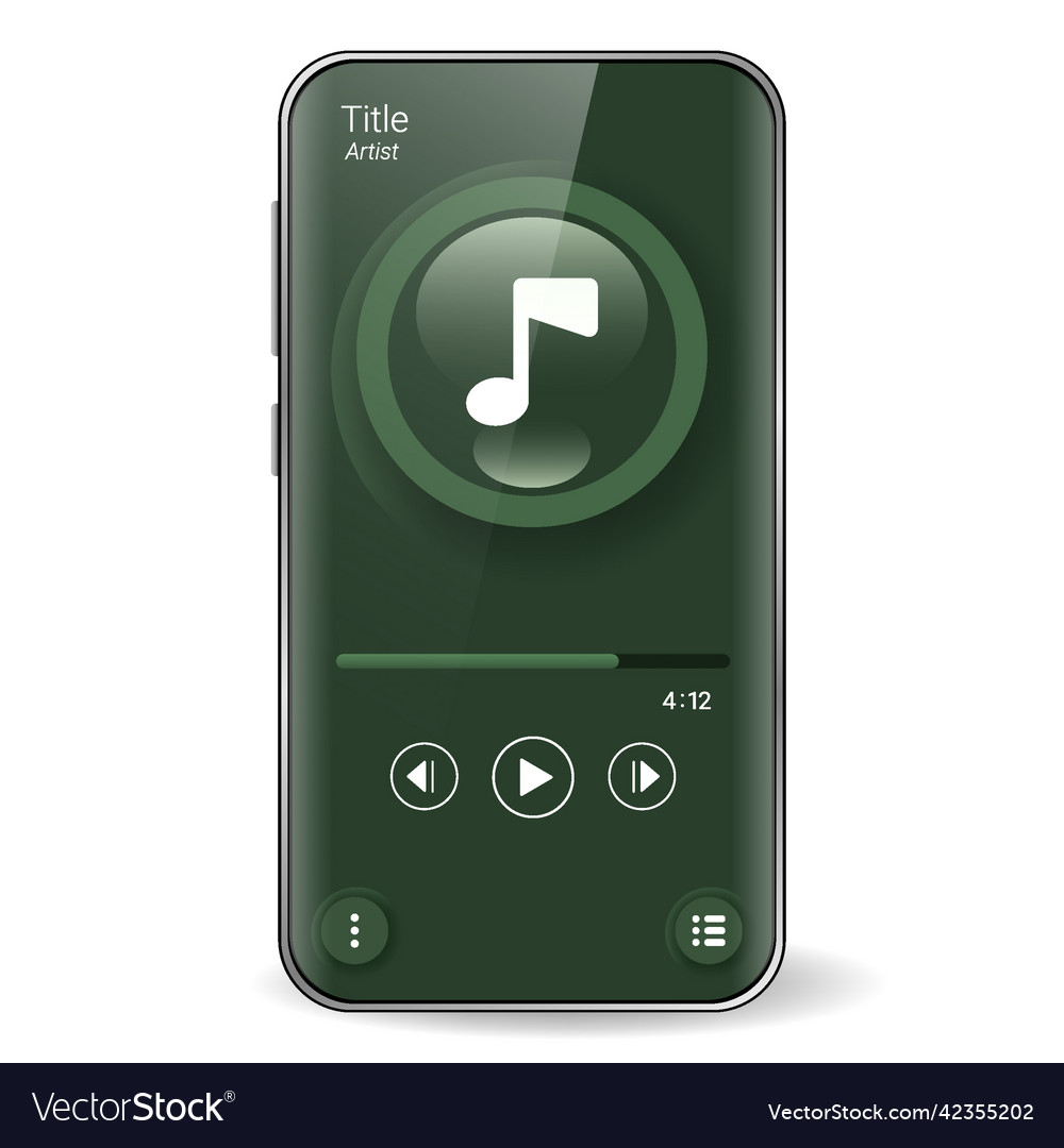 Music player user interface realistic smartphone