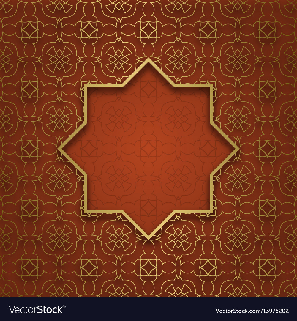 Ornamental background with eight pointed frame vector image Ornamental background with eight pointed frame