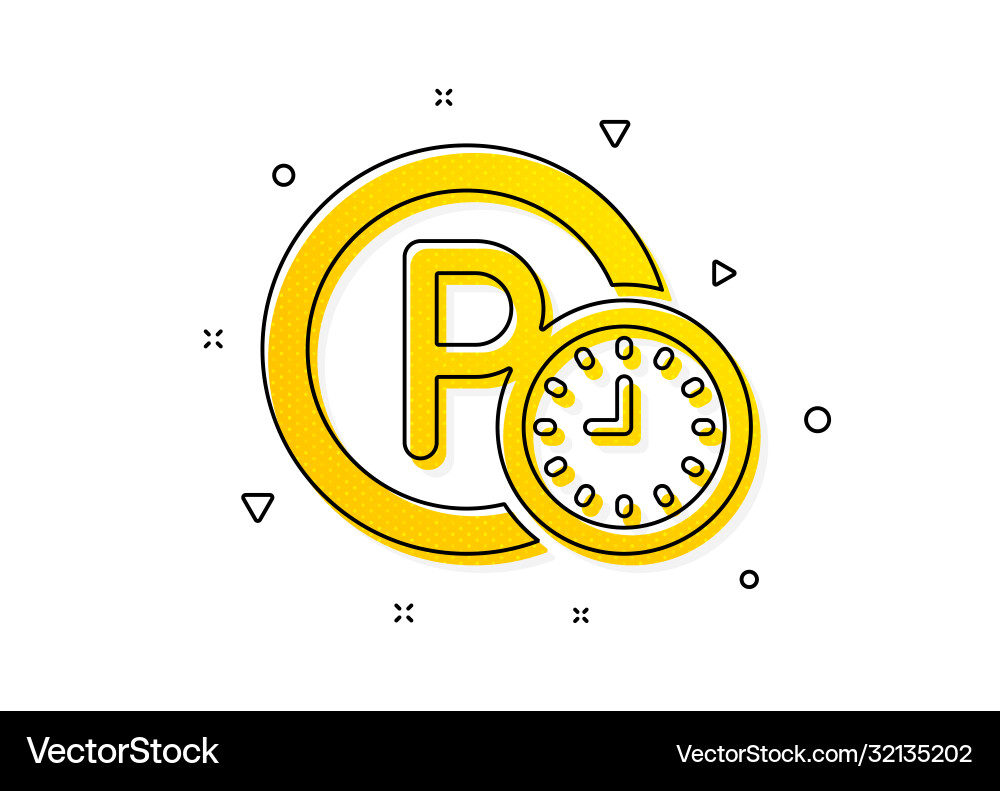 Parking time icon car park clock sign Royalty Free Vector