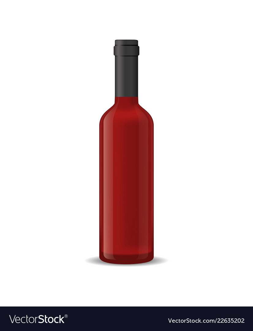 Realistic detailed 3d red wine bottle isolated