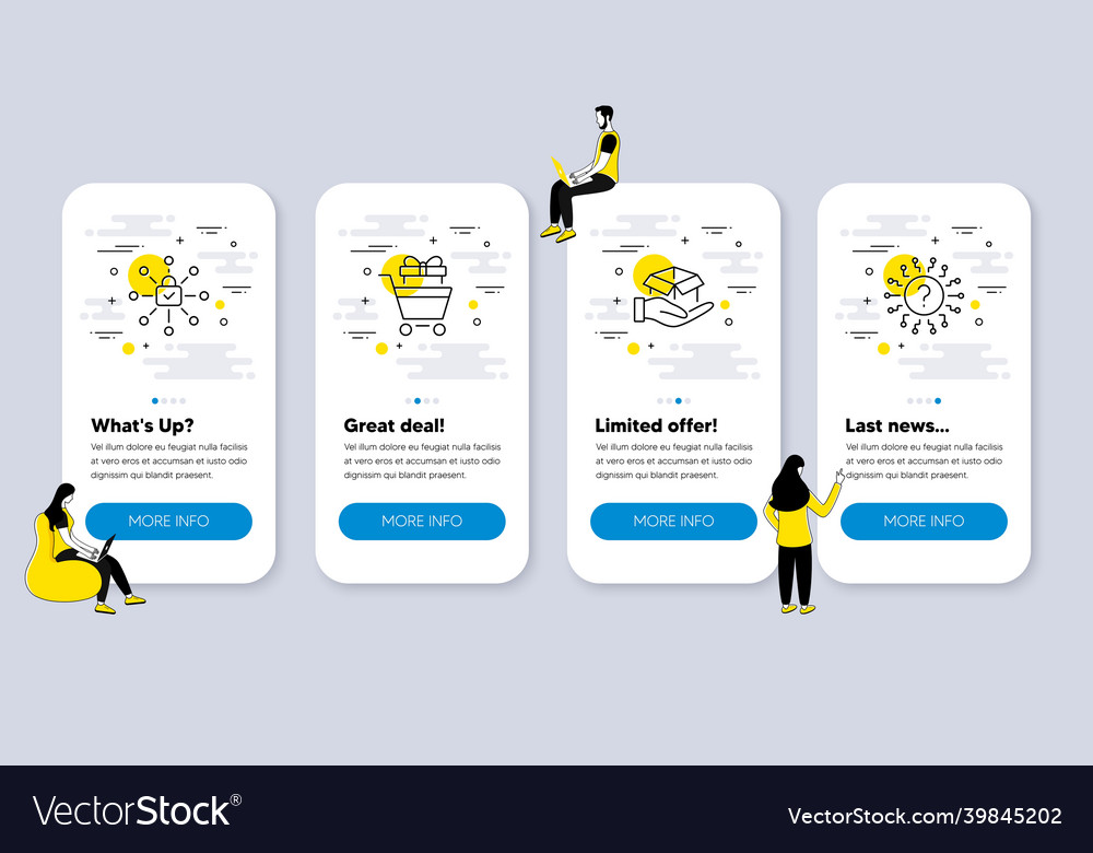 Set of line icons related to security lock