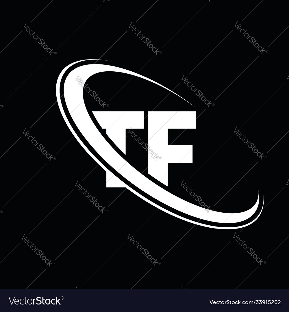 Tf logo t f design white letter tft Royalty Free Vector