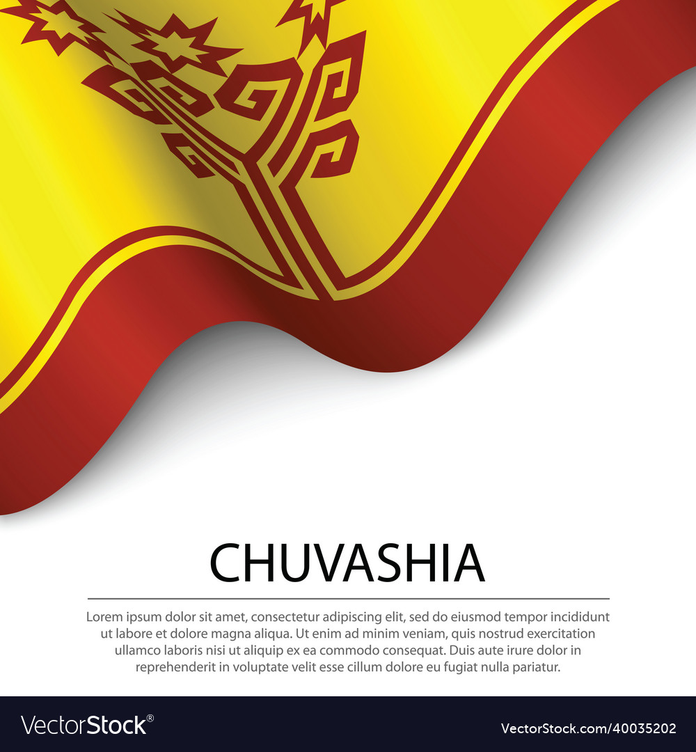 Waving flag of chuvashia is a region russia vector image Waving flag of chuvashia is a region russia