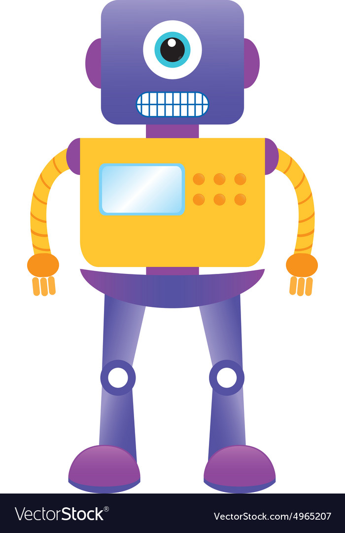 Abstract cute robot on a white background