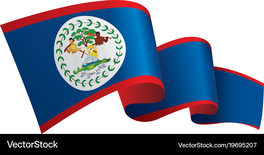 Belize flag Royalty Free Vector Image - VectorStock