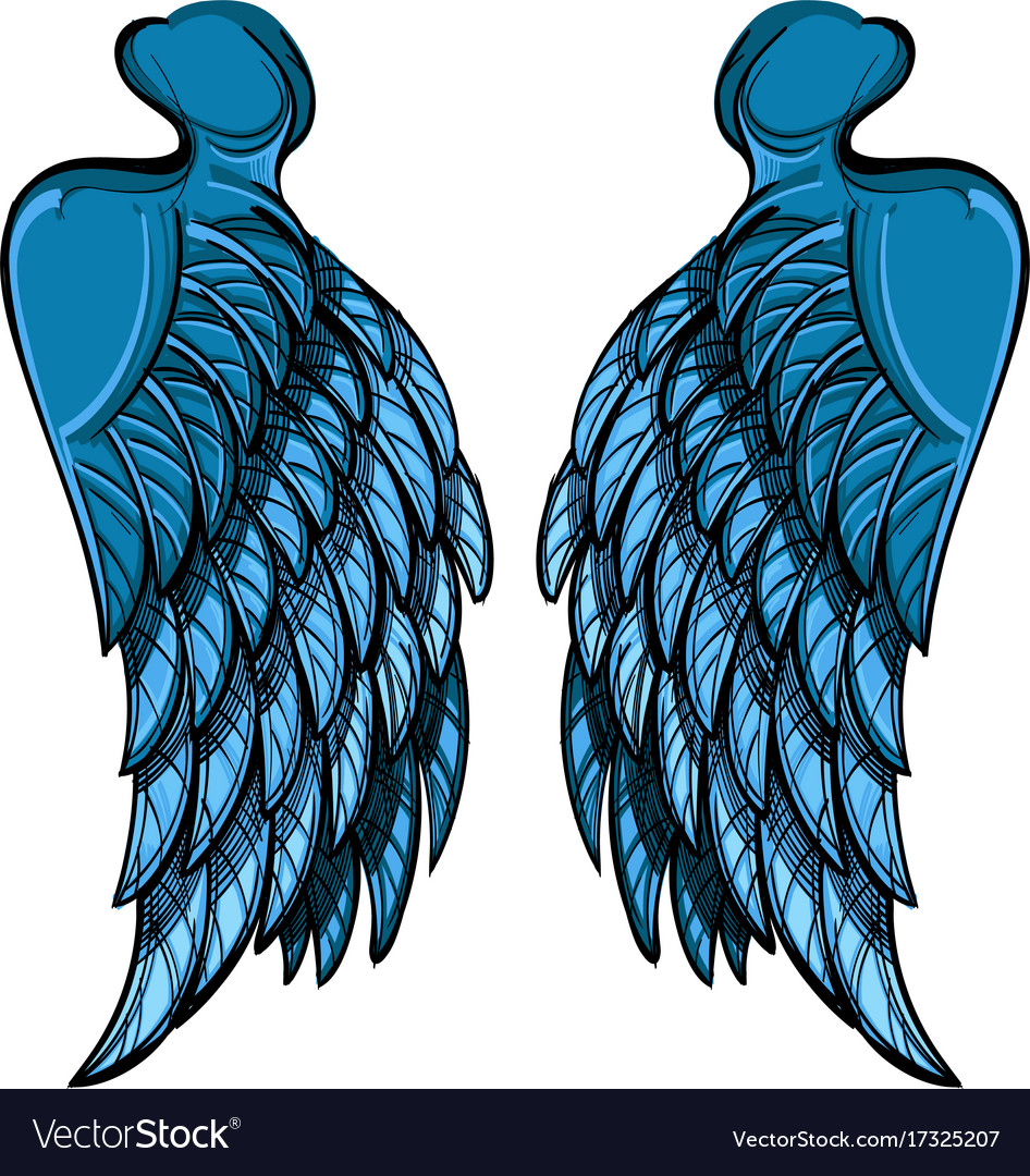 Blue wings isolated on white background design Vector Image